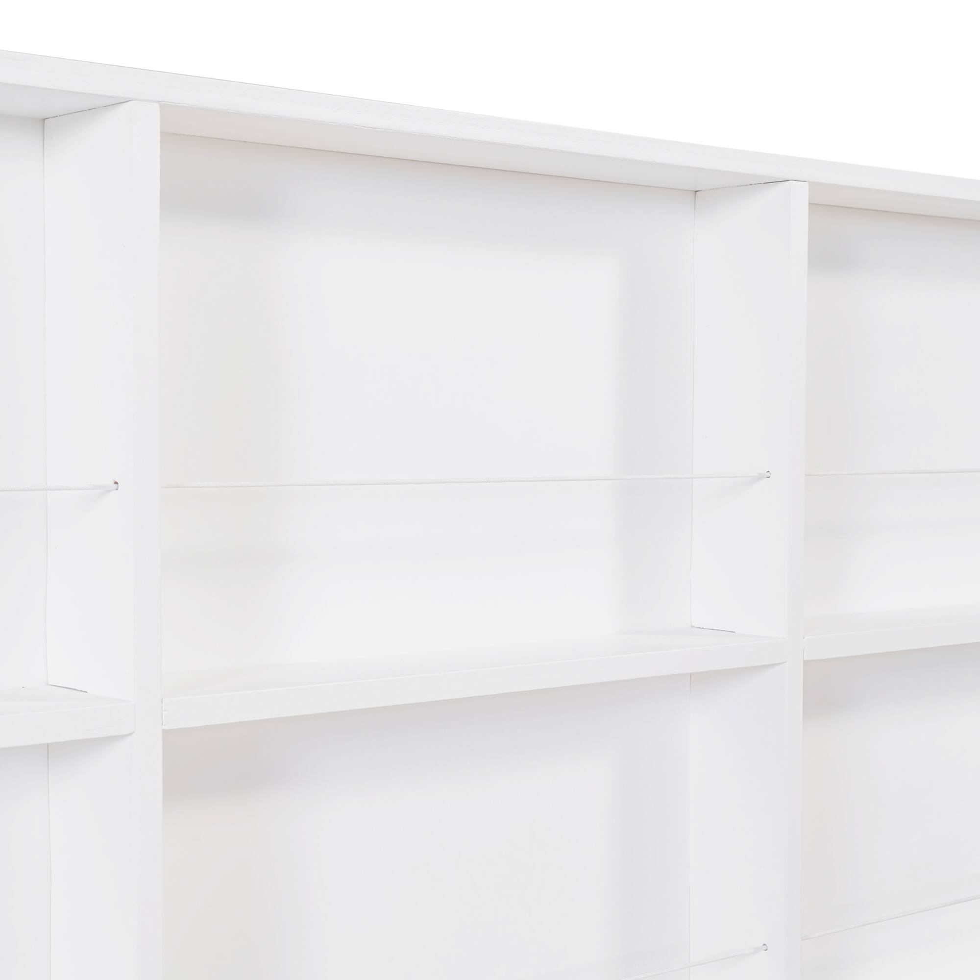 Alt View 9. GOODSILO - Full Size Wooden House Bed with Trundle and Back Shelf for Kids - Timeless Design - White.