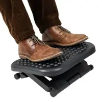 Mind Reader - Foot Rest, Under Desk at Work, Ergonomic, Height Adjustable, Office, Plastic, 17"L x 13"W x 6.25"H - Black - Front_Zoom