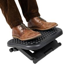 Front. Mind Reader - Foot Rest, Under Desk at Work, Ergonomic, Height Adjustable, Office, Plastic, 17"L x 13"W x 6.25"H - Black.
