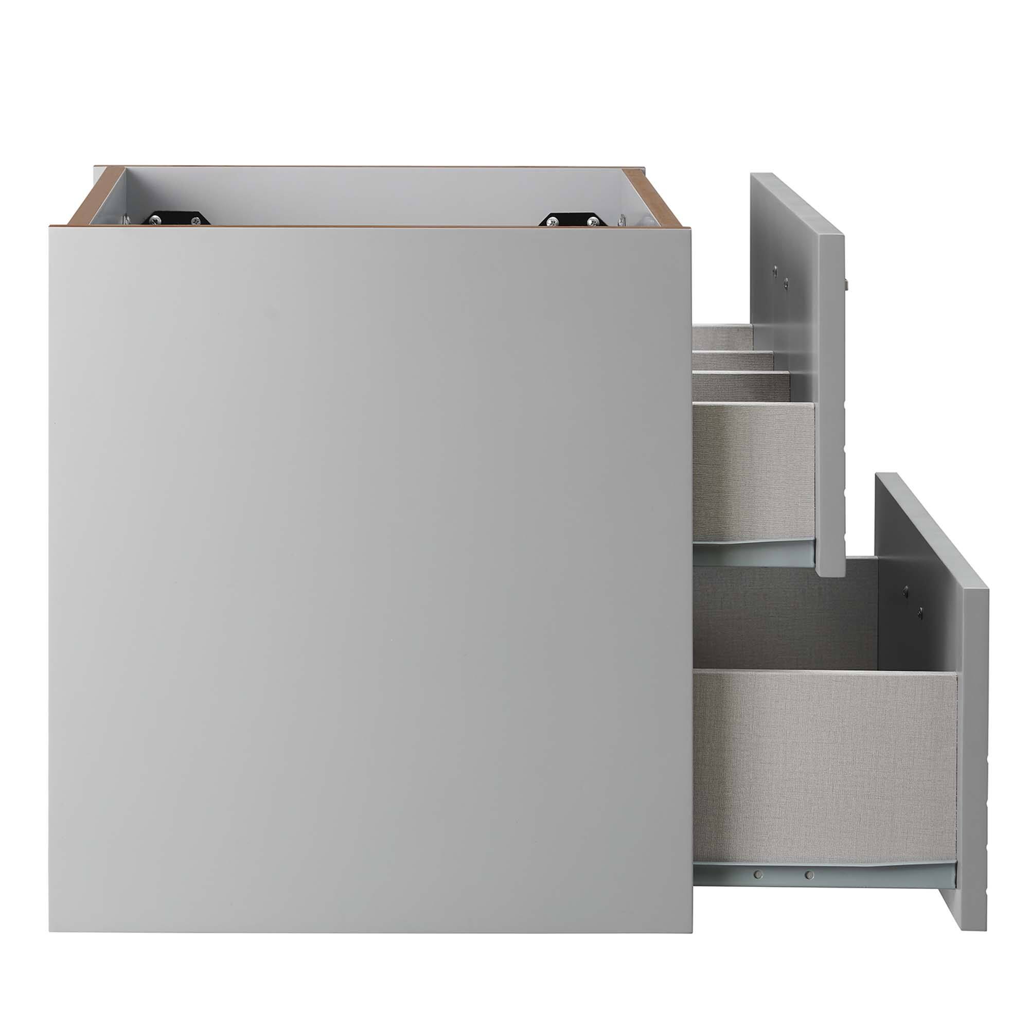 Alt View 5. Modway - Daybreak Wall-Mount Bathroom Cabinet Basin Not Included - Light Gray.