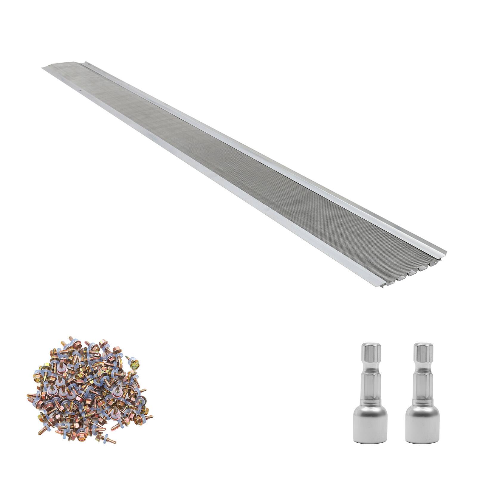 Alt View 5. VEVOR - Gutter Guard, 5 in Aluminum Gutter Cover with Stainless Steel Micro Mesh, Heavy-Duty 100ft Length, 0.04in Thick - Sliver.