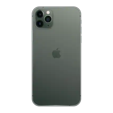 Front. Apple - iPhone 11 Pro Max A2161 (Fully Unlocked) 64GB w/ Pre-Installed Tempered Glass - Midnight Green.