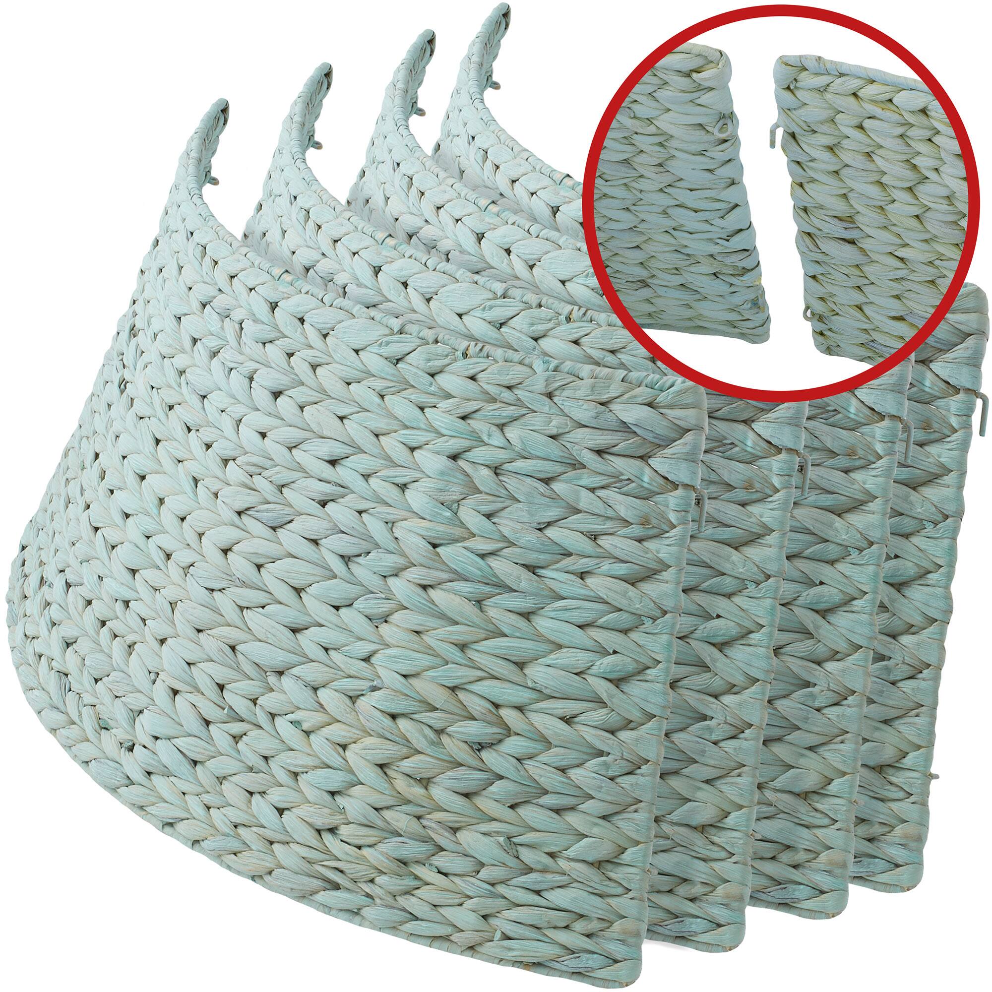 Alt View 4. Casafield - Water Hyacinth Christmas Tree Collar with Cord Cut Out - Seafoam.