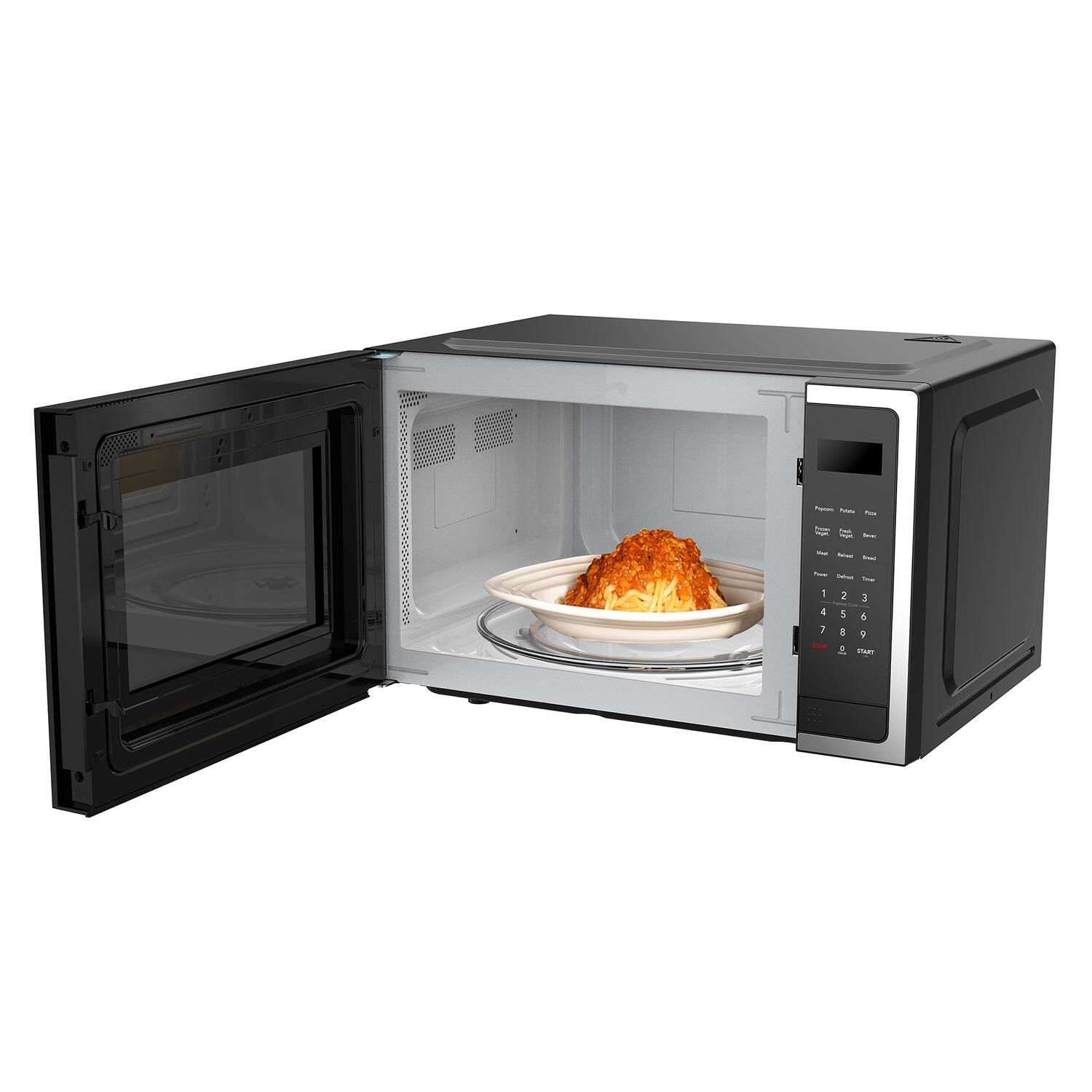 Left. Frigidaire - 1.5 Cu. Ft. 1,000-Watt Microwave Stainless Steel - Stainless Steel/Black.