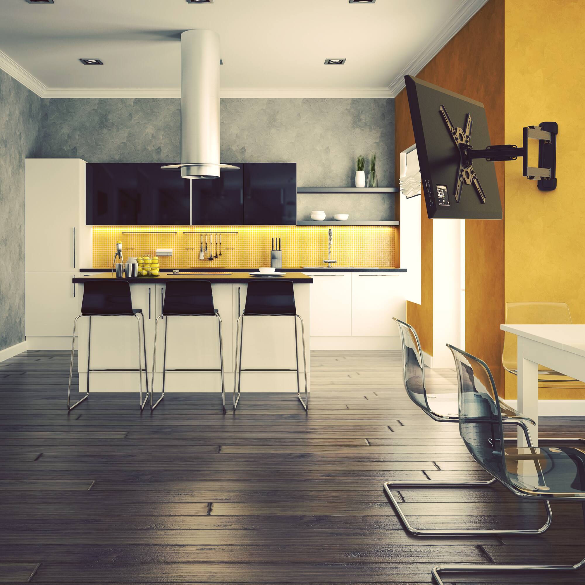 Alt View 6. Kanto - Full Motion Single Stu TV Wall Mount for 25" - 75" TVs - Black.