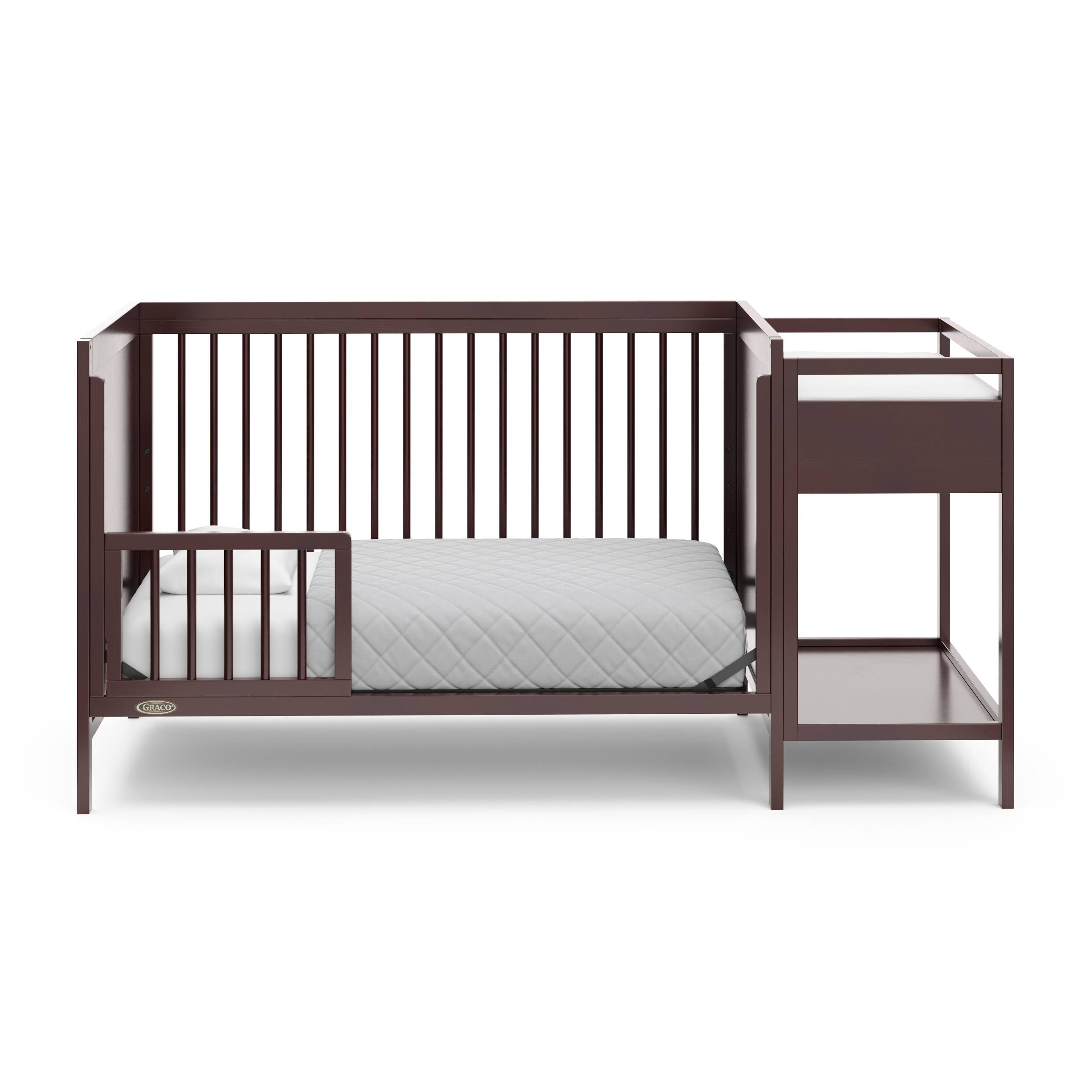 Alt View 17. Graco - Fable 4-in-1 Convertible Crib and Changer - Espresso.