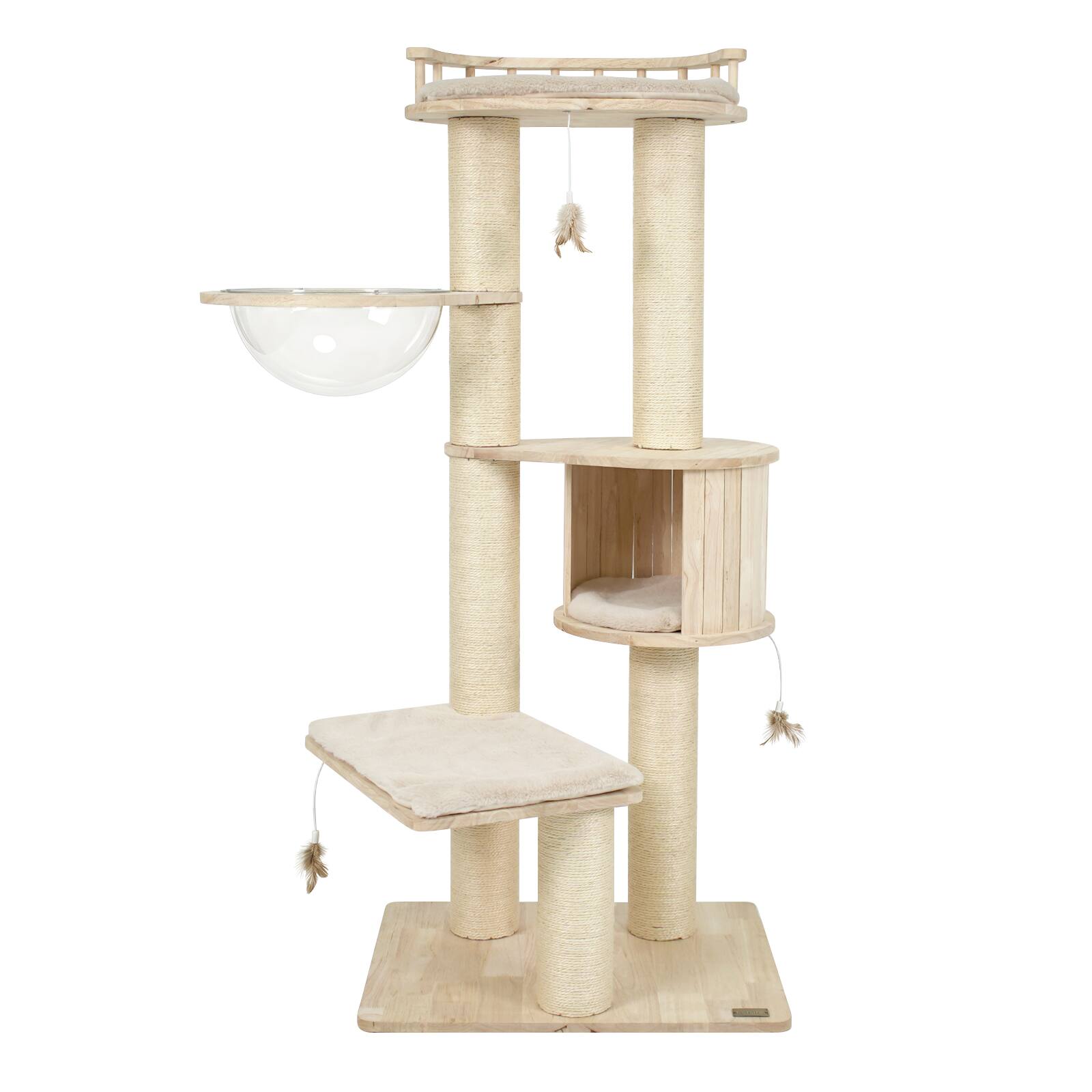 Alt View 9. Gymax - Gymax Cat Tree Multi-level Cat Climbing Tower w/Top Perch & Condo Space Capsule Beige - Beige.