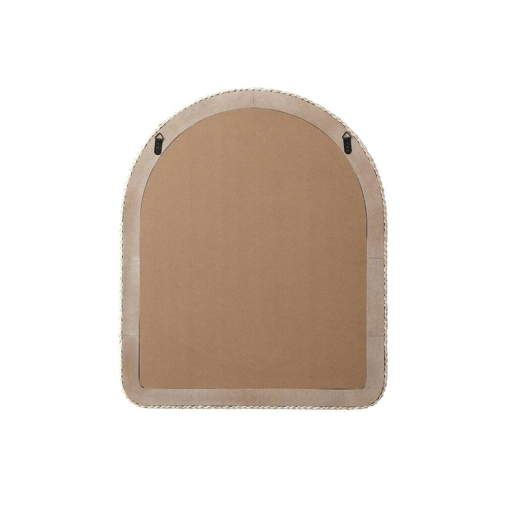 Angle. Elegant Decor - Arch Cornhusk Mirror 30x36 in Linen White - Linen White.