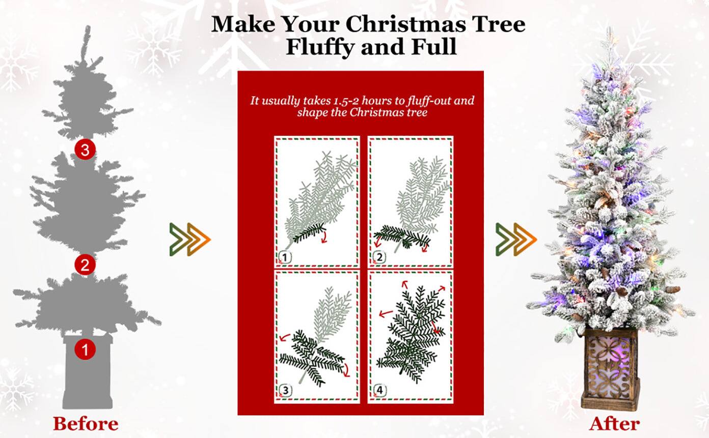 Make Your Christmas Tree Fluffy and Full

It usually takes 1.5-2 hours to fluff-out and shape the Christmas tree

Before

After