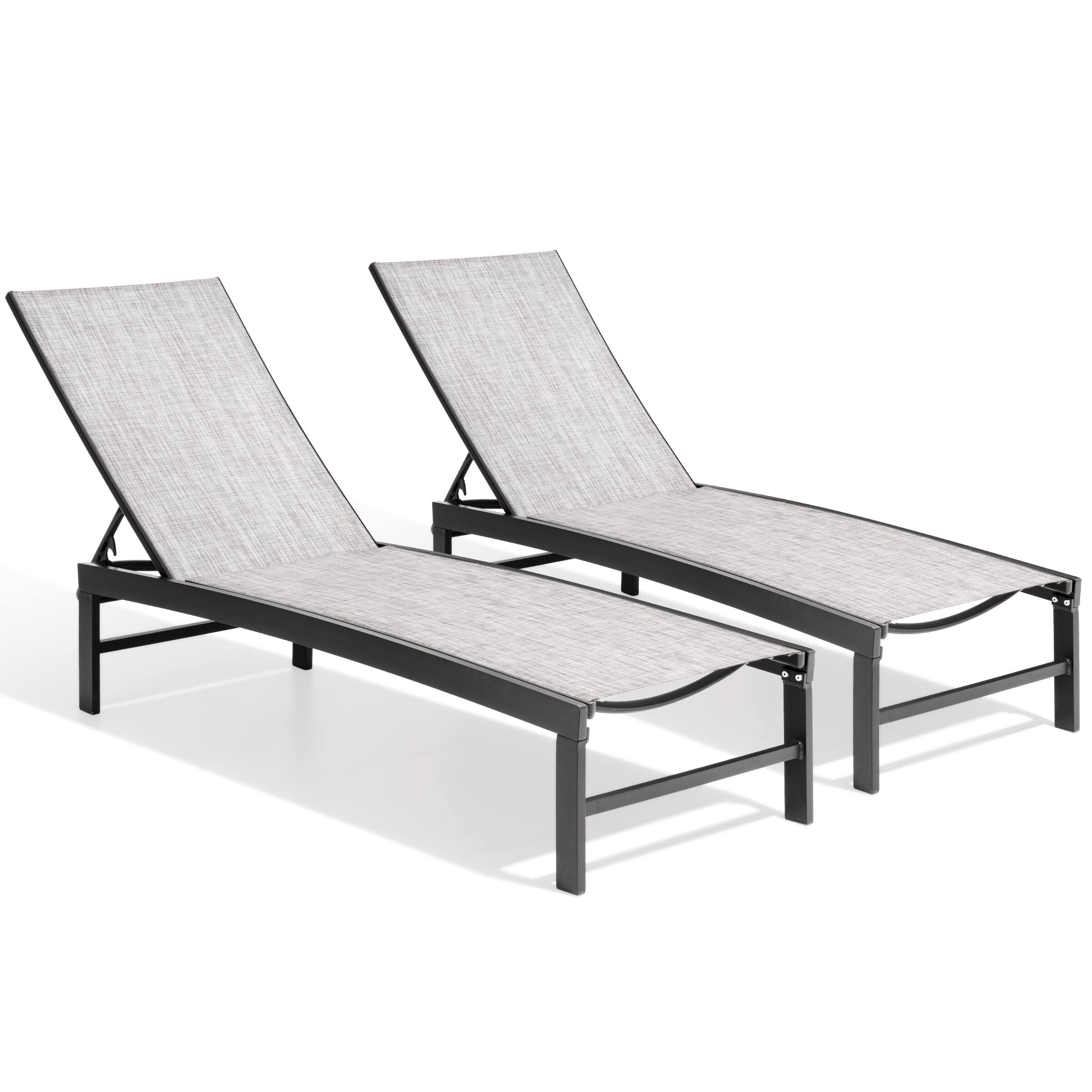 Angle. Crestlive Products - Crestlive Products Outdoor Adjustable Aluminum Chaise Lounge Chairs (Set of 2) for Patio Pool Terrace - Earth.