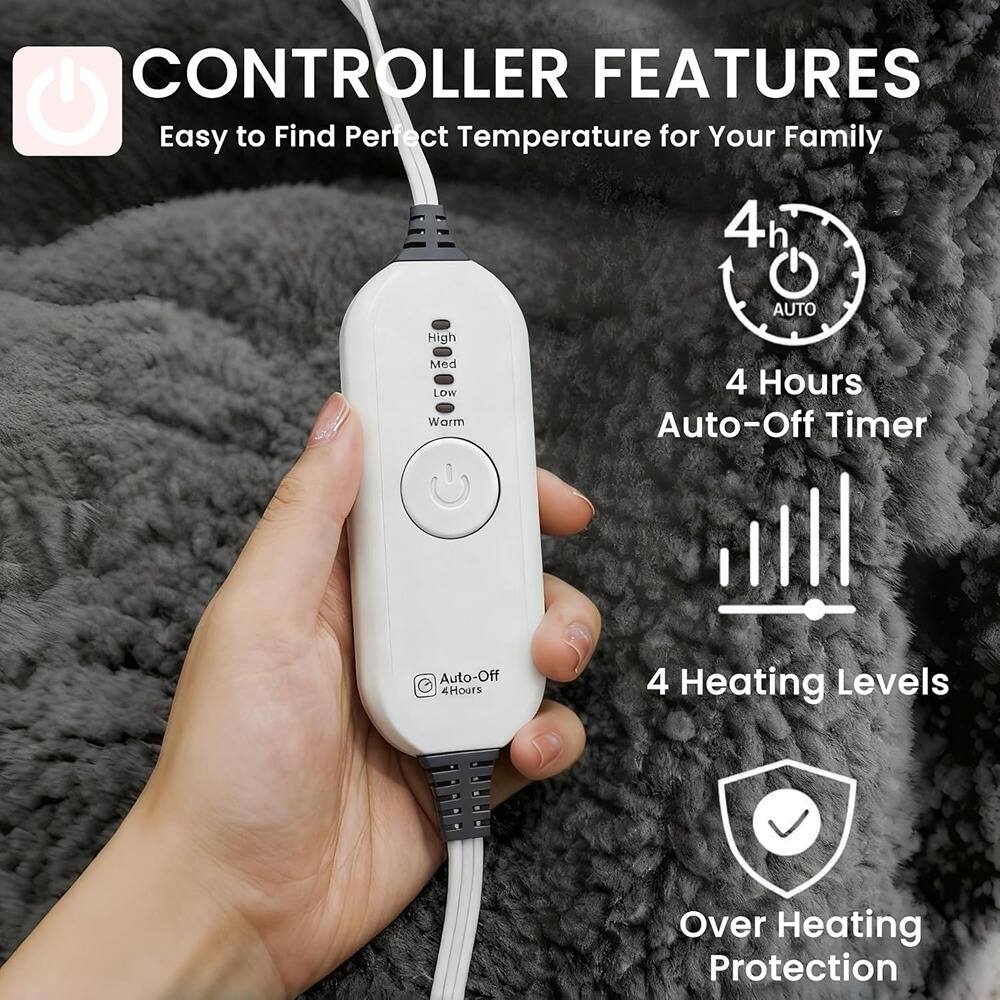 **CONTROLLER FEATURES**

- Easy to Find Perfect Temperature for Your Family
- 4 Hours Auto-Off Timer
- 4 Heating Levels
- Over Heating Protection