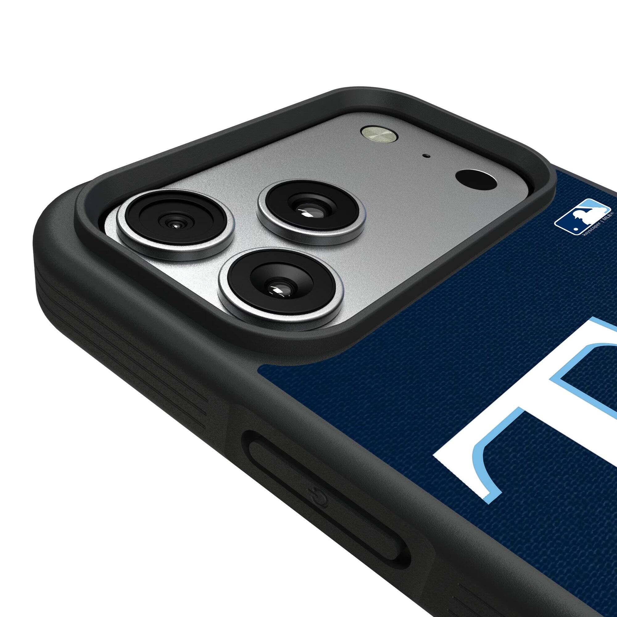 Alt View 2. Keyscaper - Tampa Bay Rays Personalized Bump Case with 8.2ft Drop Protection - 15 - Multicolor.