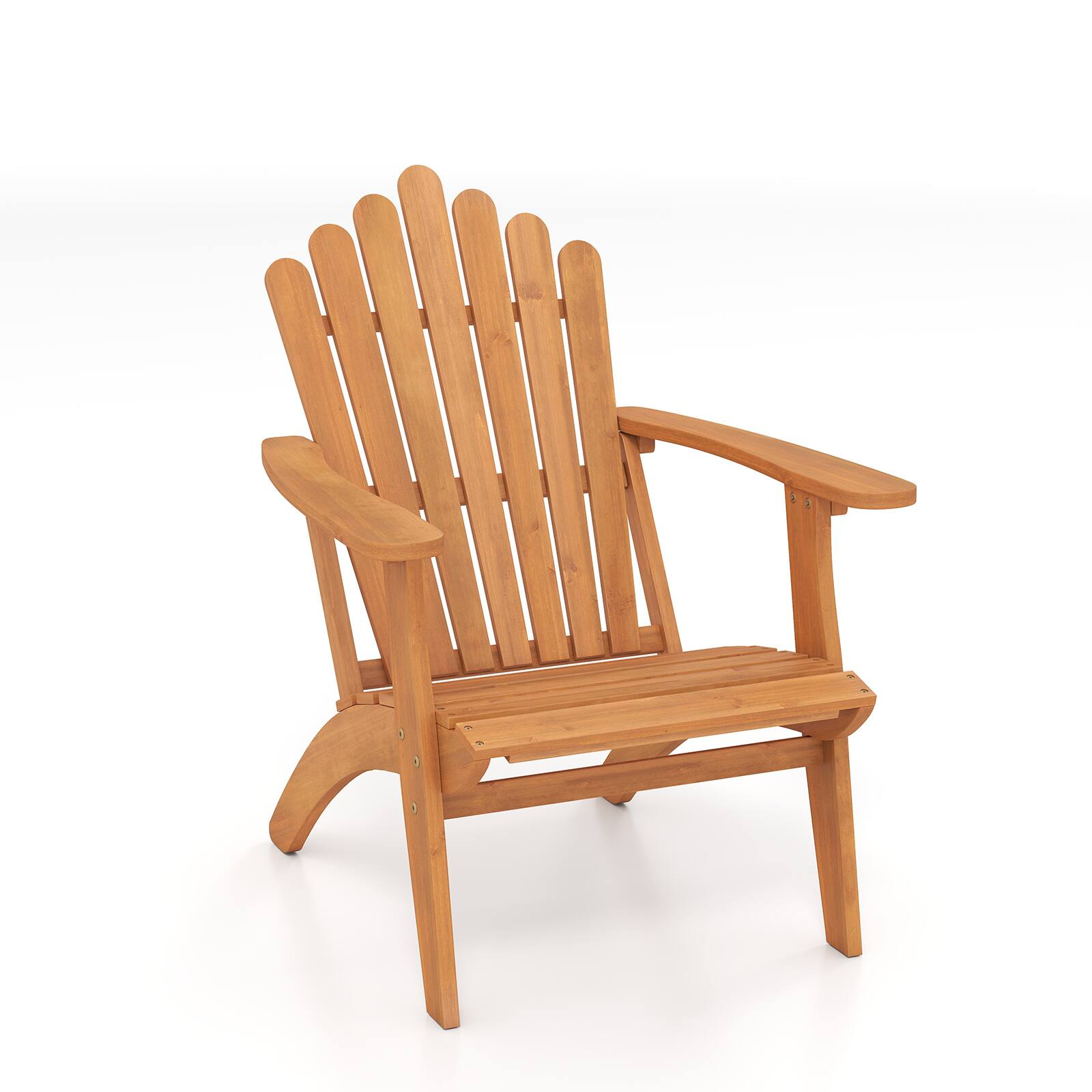 Alt View 5. Gymax - Gymax Adirondack Chair w/ Slatted Backrest & Seat Built-in Armrests for Backyard - Yellow.