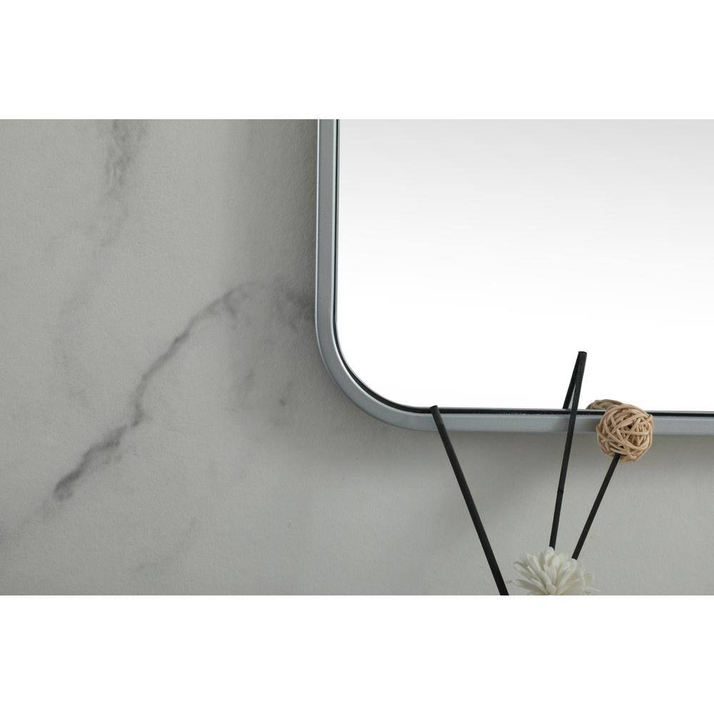 Alt View 1. Elegant Decor - Soft corner metal square mirror 30x30 inch in Silver - Silver.