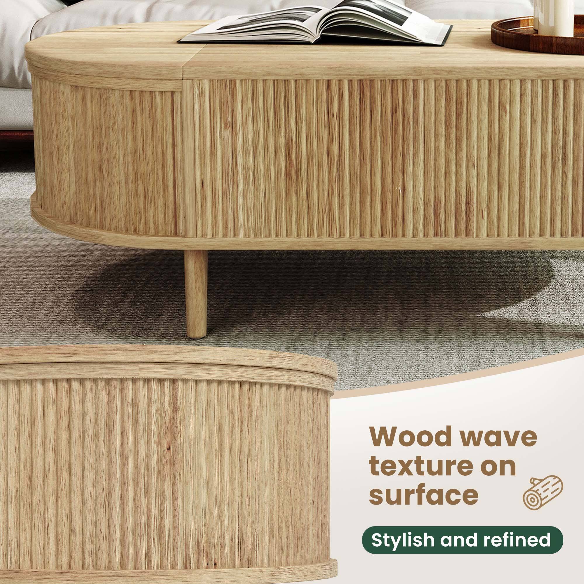 Wood wave texture on surface  
Stylish and refined