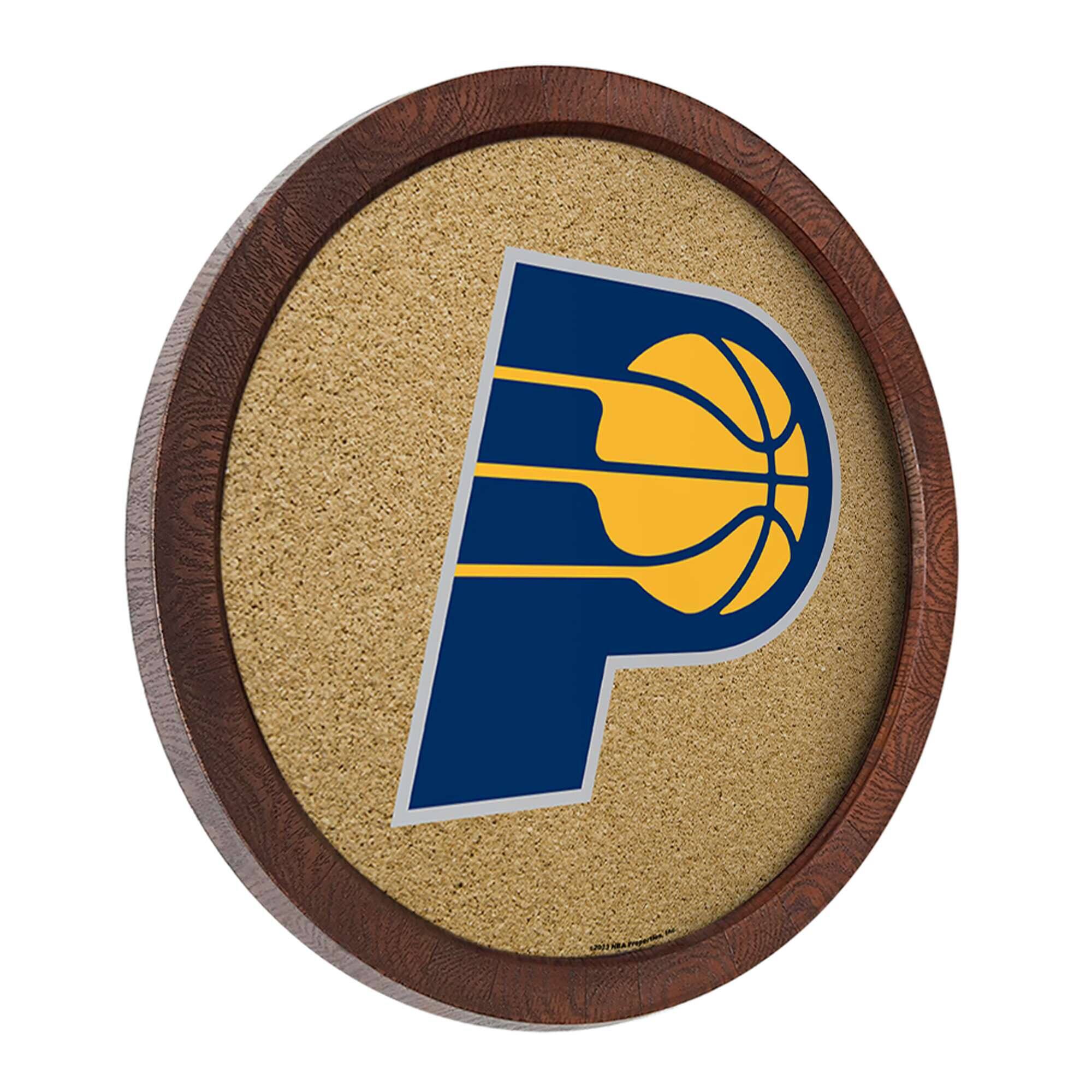 Alt View 1. The Fan-Brand - Indiana Pacers 20.25'' Round Faux Barrel Framed Cork Board - Multicolor.