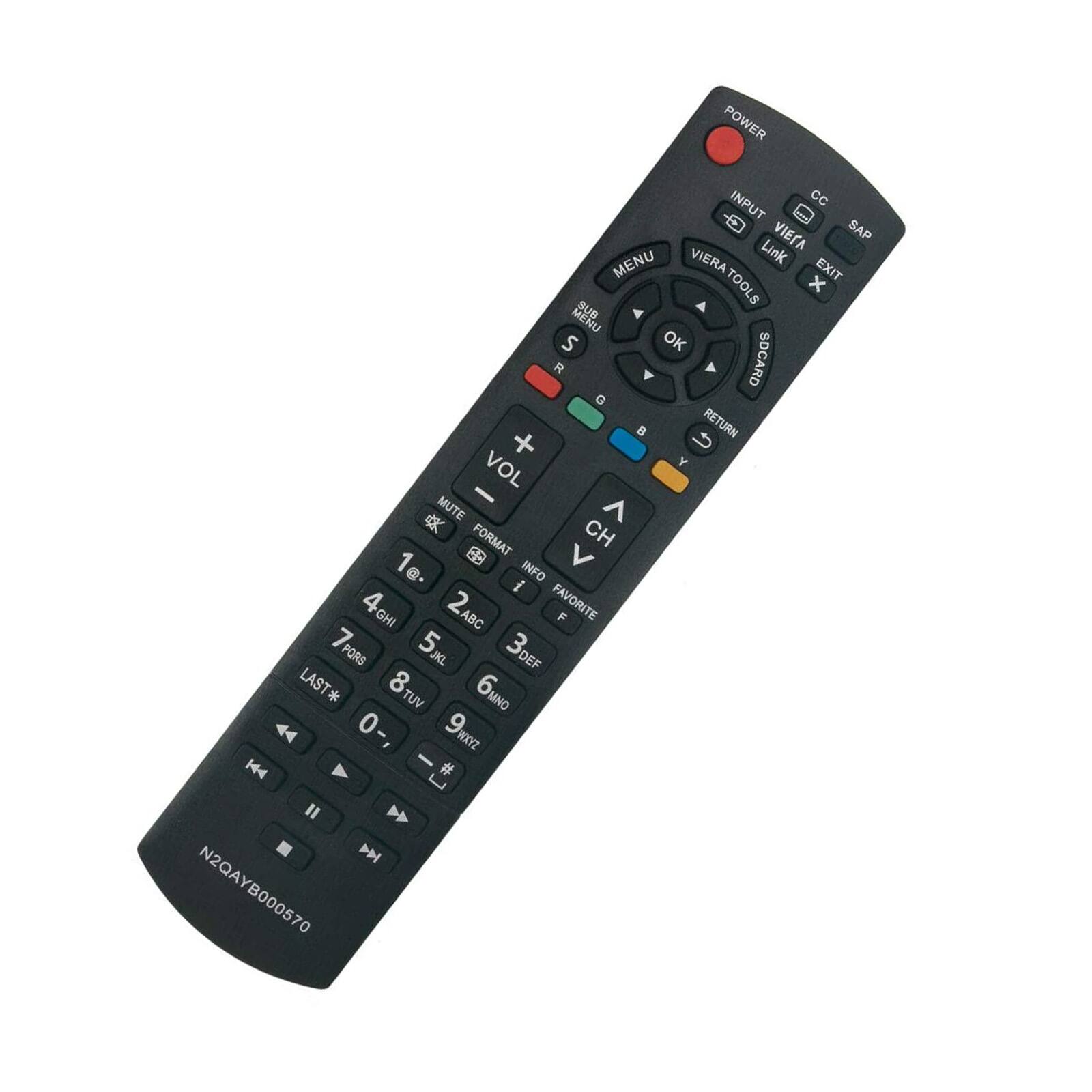 WINFLIKE - N2QAYB000570 N2QAYB000485 Replacement Remote Control fit for Panasonic TV TC-60PS34 TC-L42E30 TC-L32X30 - Black