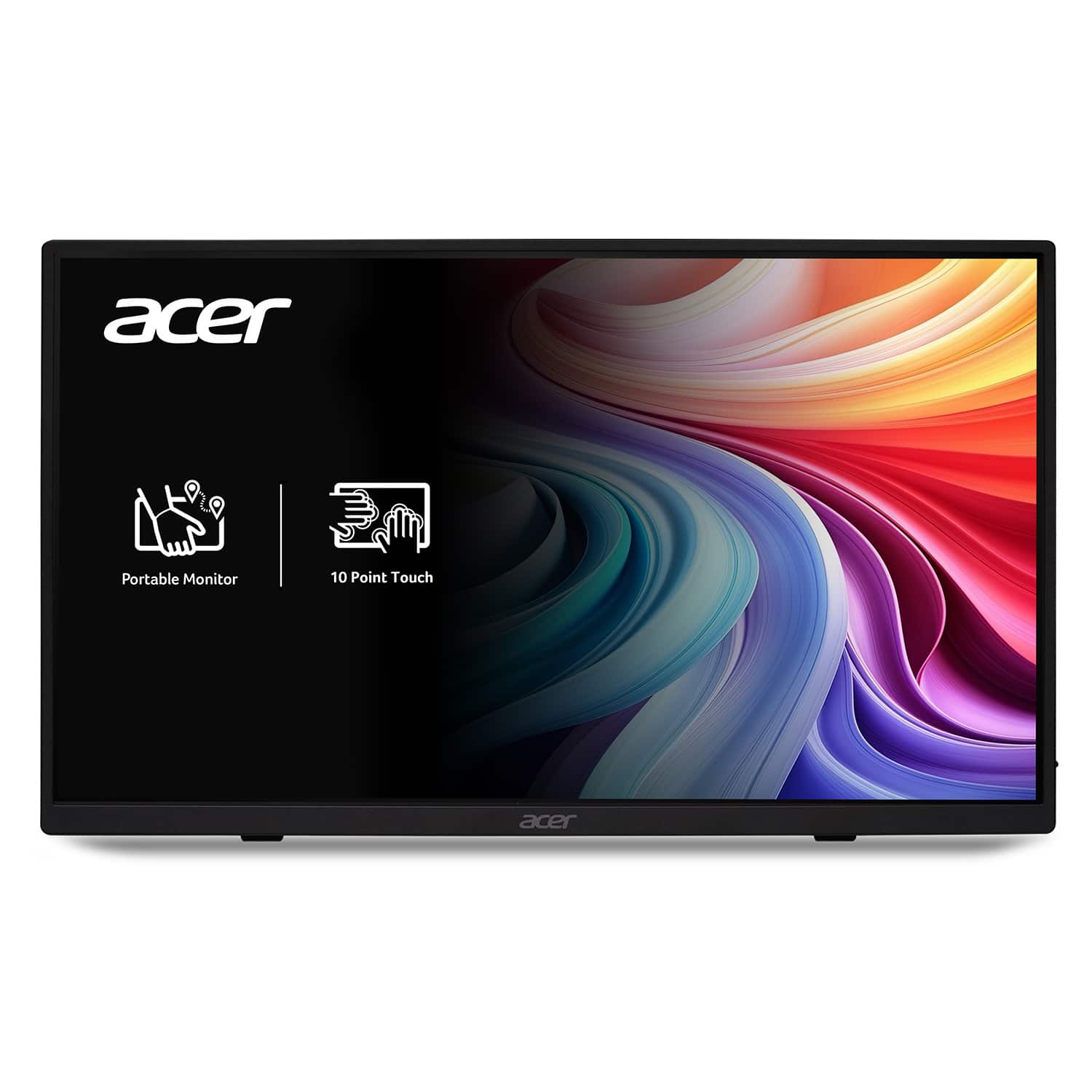 Acer - 15.6" LCD FHD 60Hz Adaptive Sync IPS Portable Touch Monitor (USB Type-C, Mini HDMI & Micro USB) - Black - Front_Zoom