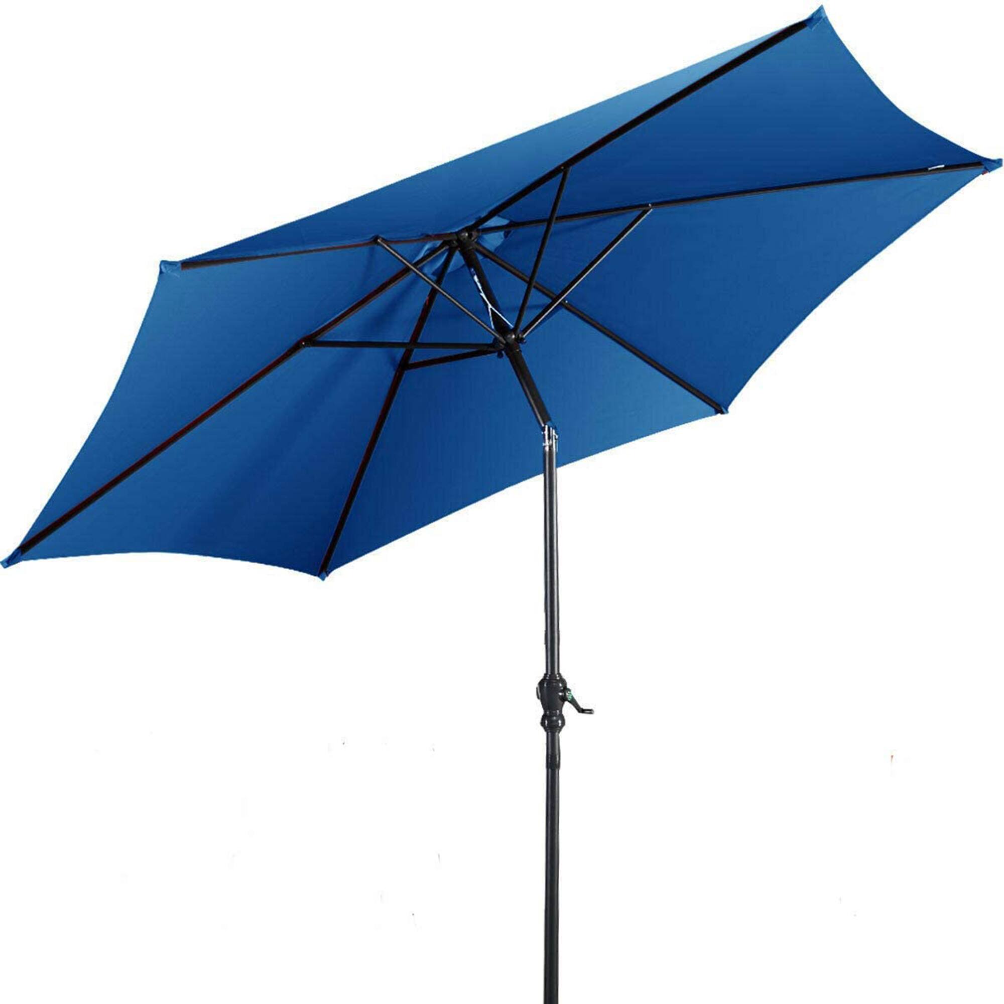 Alt View 8. Gymax - Gymax 9 Ft Patio Table Market Umbrella Yard Outdoor w/ Heavy-duty Umbrella Base Blue - Blue.