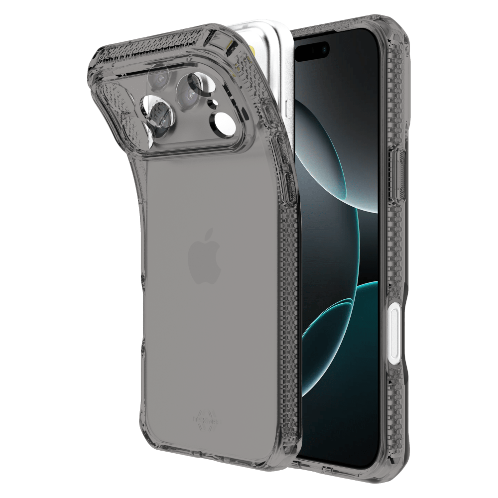 Alt View 1. Itskins - SPECTRUM R // CLEAR Case for Apple iPhone 18 Pro / 17 Pro - Black.