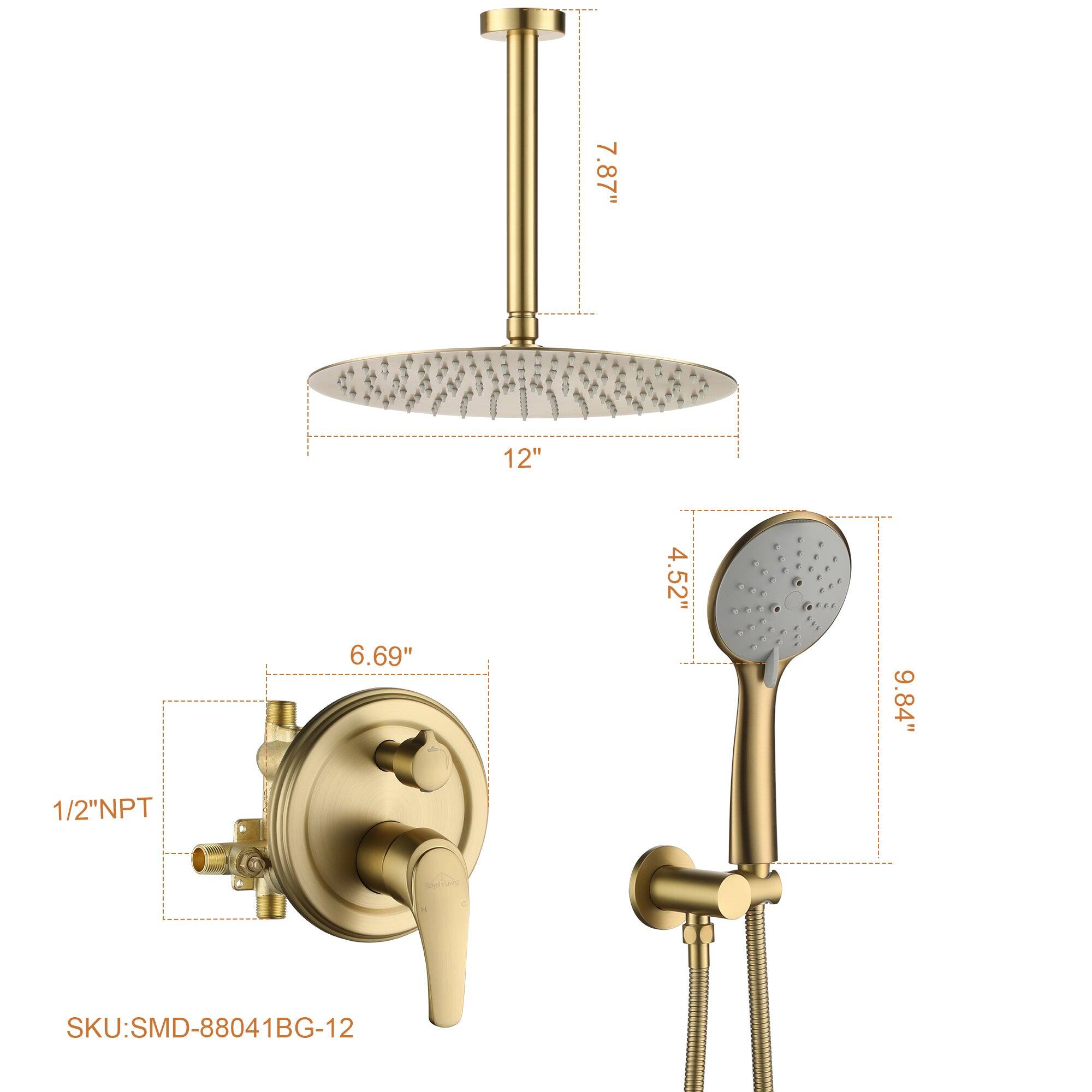 7.87" 12" 6.69" 4.52" 9.84" = 1/2"NPT SKU:SMD-88041BG-12