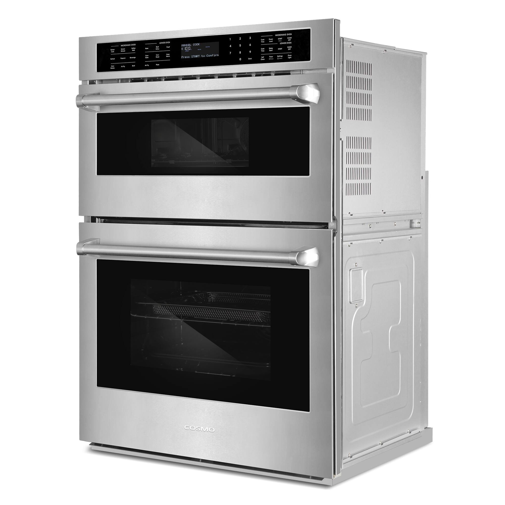 Alt View 7. COSMO - COS-WOMCR302SS 30 in. Regal Collection 4.8 / 1.6 cu. ft. Electric Microwave Wall Oven Combination, Air Fry, Convection - Stainless Steel.
