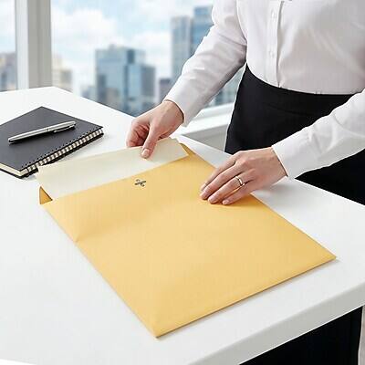 Alt View 5. Staples - Clasp & Moistenable Glue Kraft Catalog Envelope, 11 1/2" x 14 1/2", 100/Box - Brown.