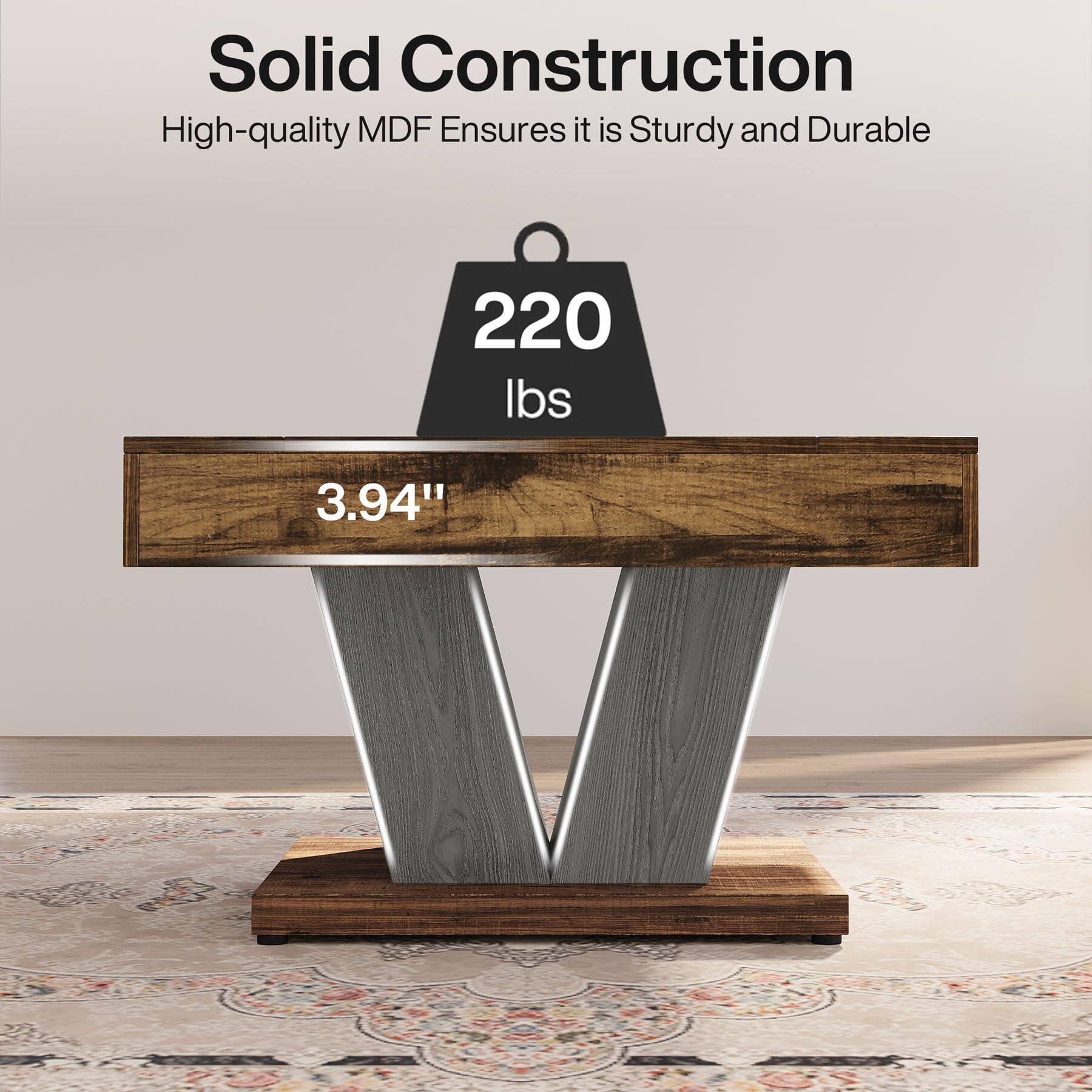 Solid Construction  
High-quality MDF Ensures it is Sturdy and Durable  
220 lbs  
3.94"