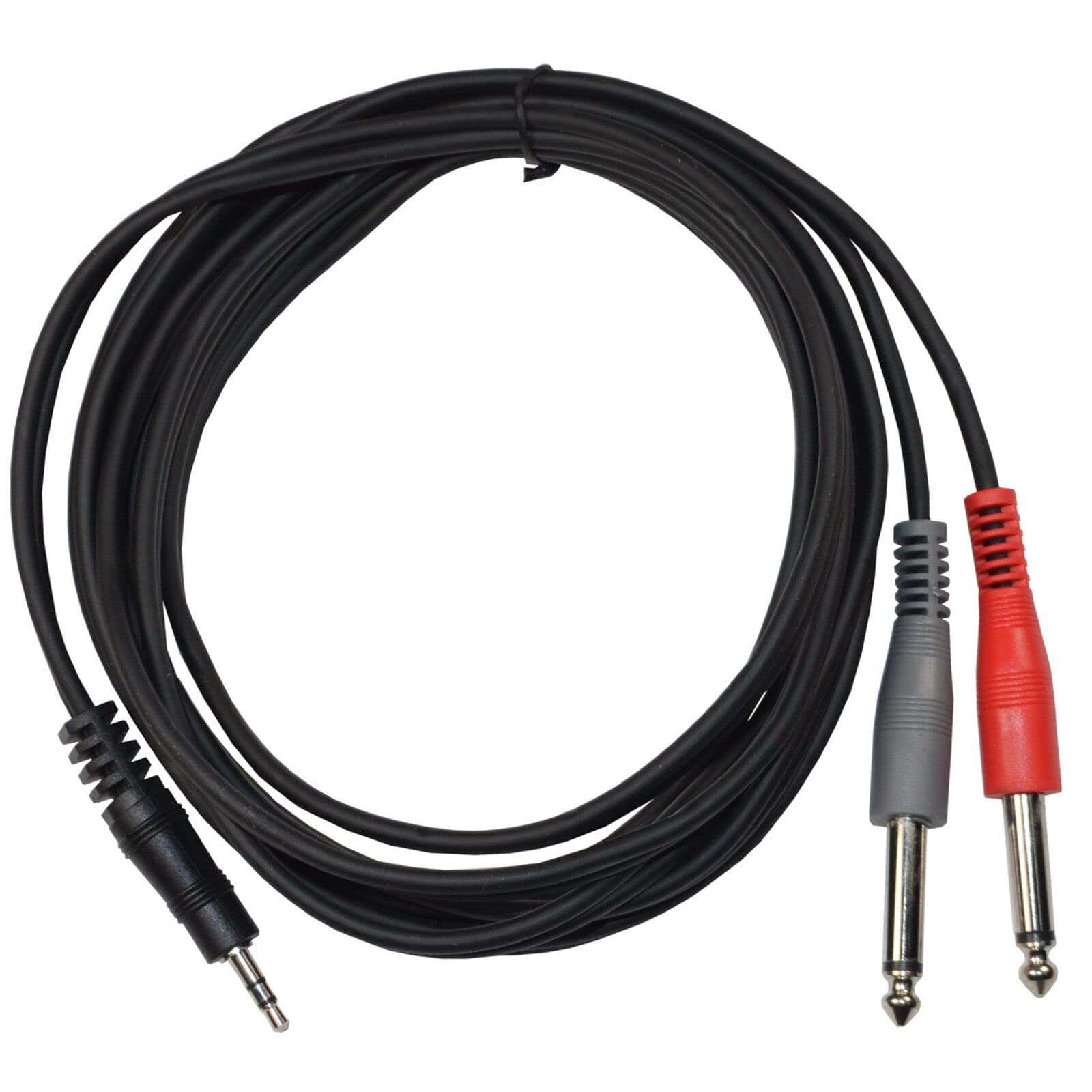 Back. HQRP - 10 ft 3.5 mm TRS - Dual 1/4 in TS Stereo Breakout Audio Cable for Speakers, CD Players, MP3 Players, Smartphone, Laptop.