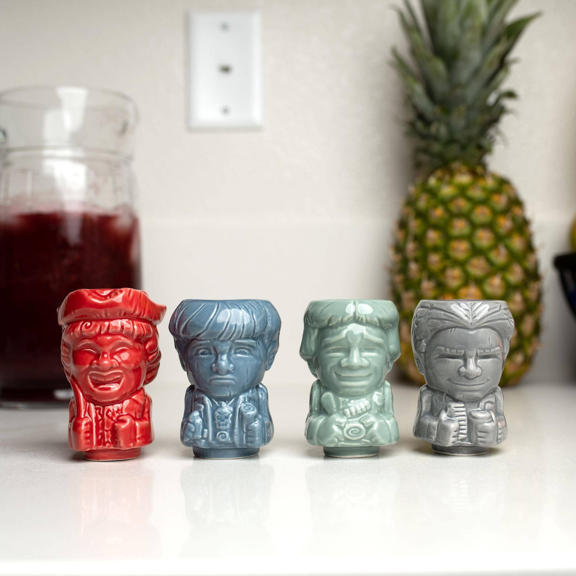 Alt View 10. ThinkGeek - Geeki Tikis The Goonies Mini Muglet 4-Pack | Mikey, Data, Chunk, Mouth - Red.