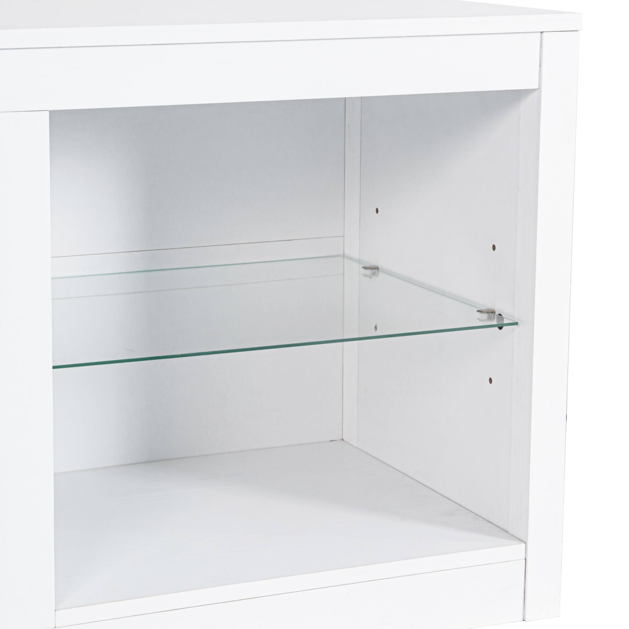 Alt View 6. Ihomeadore - 66" TV Stand with Open Storage Shelves Media Console for TVs up to 55" - White.