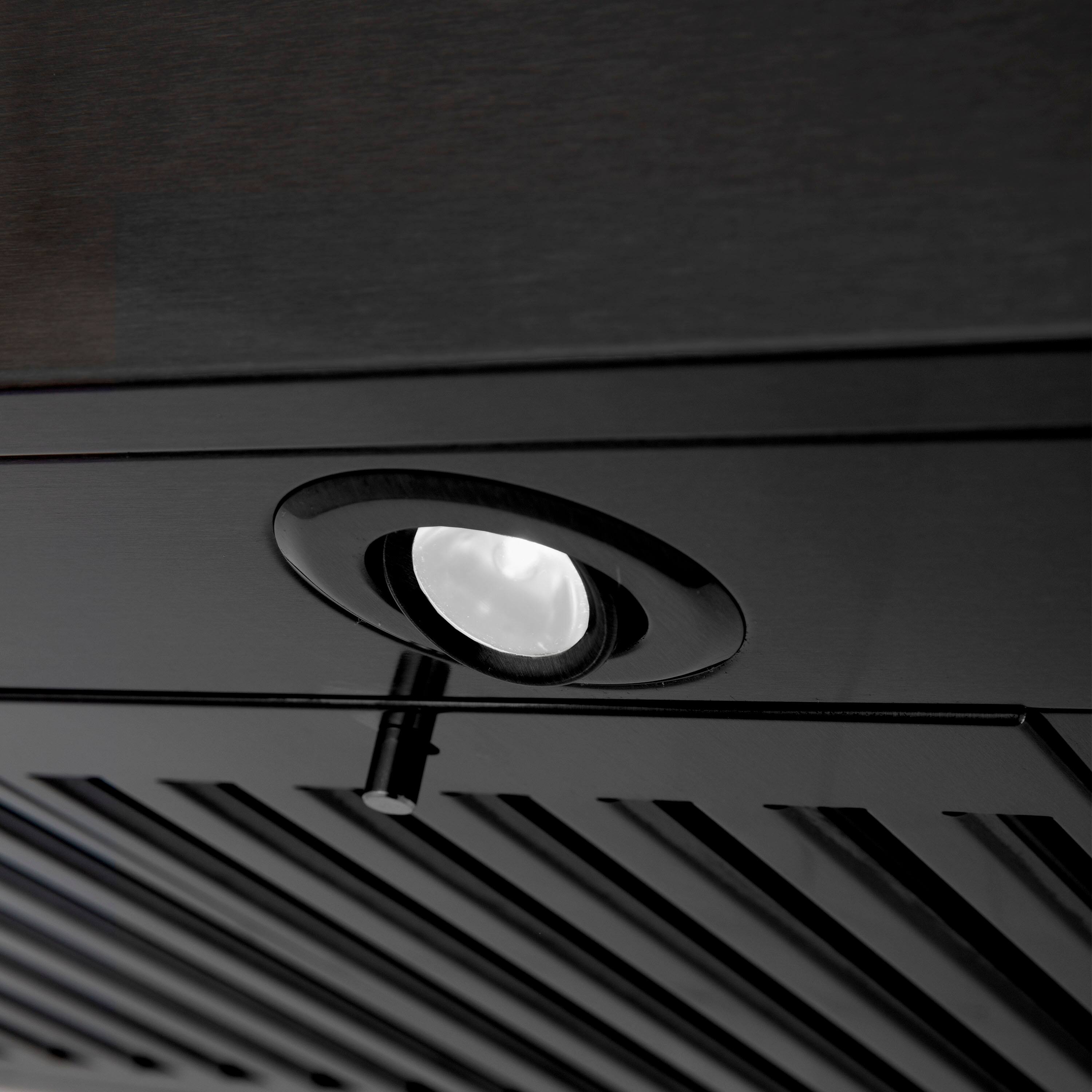 Alt View 2. ZLINE - ZLINE 24" Convertible Vent Wall Mount Range Hood in Black Stainless Steel with Crown Molding (BSKENCRN-24) - Black Stainless Steel.