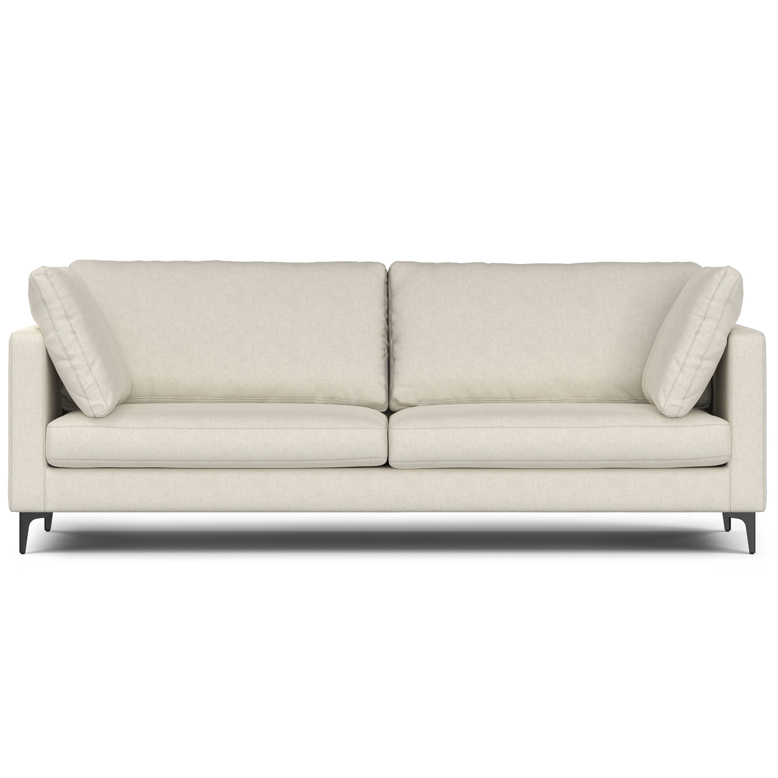 Front. Simpli Home - Ava 90-inch Sofa in Tightly Woven Performance Fabric - Cream.