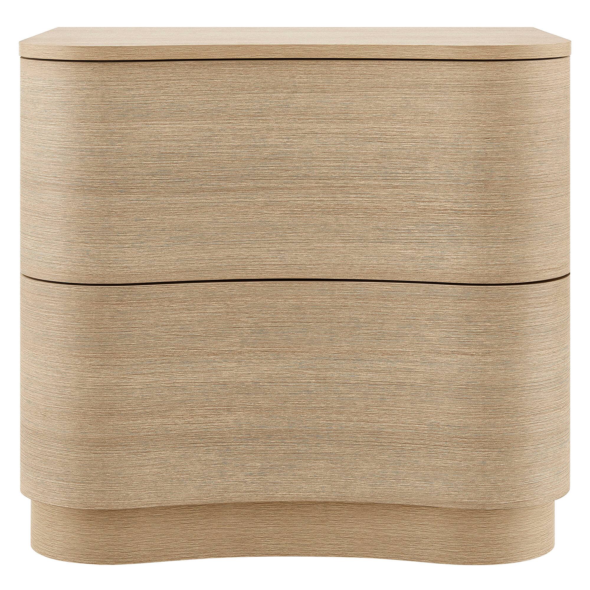 Alt View 4. Modway - Mirae 2-Drawer Curved Nightstand by Modway - Brushed Light Oak.