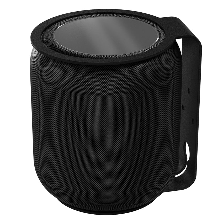 Front. RackSolutions - RackSolutions HomeBase Wall Mount for 2nd Generation HomePod (Black) - Black.