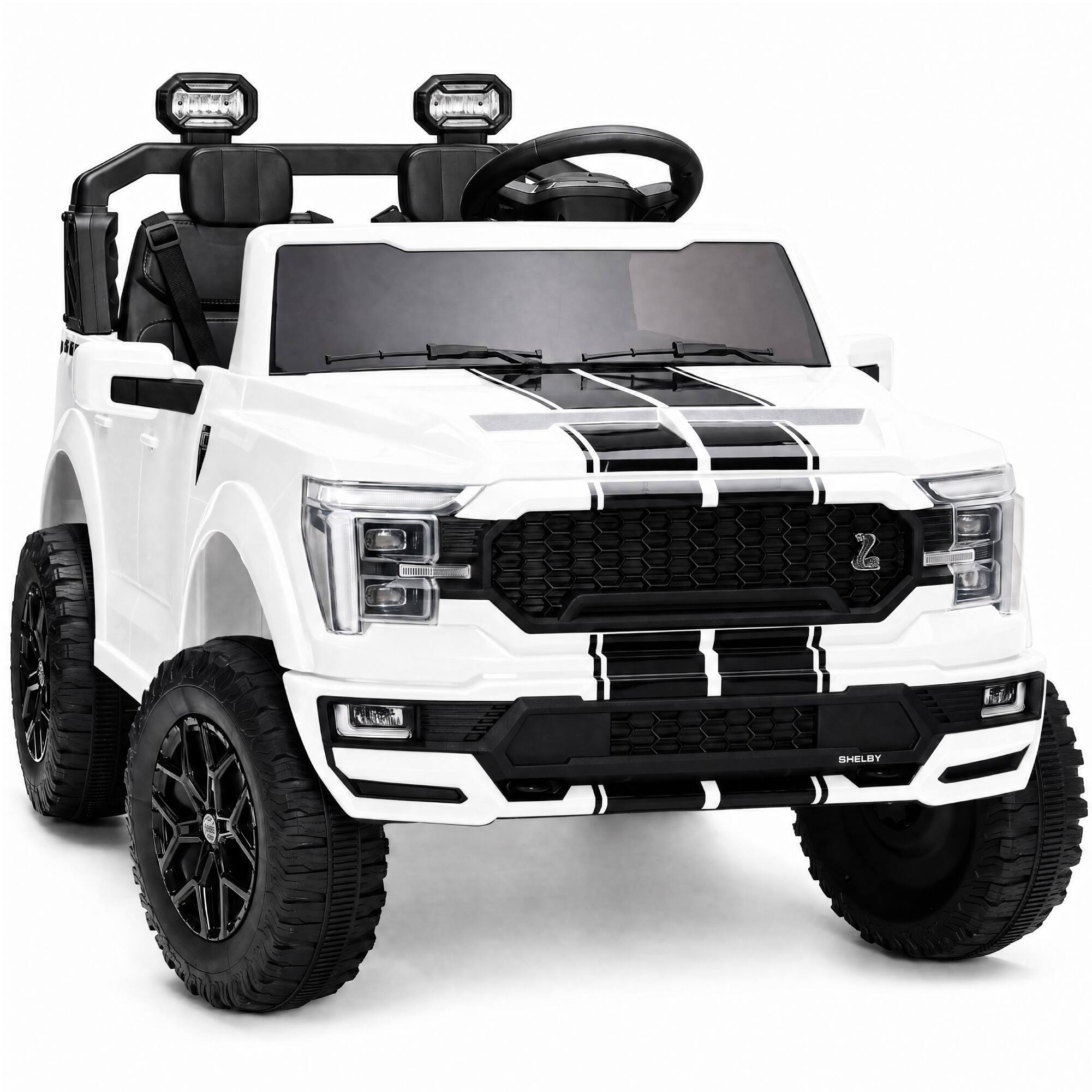 Front. Best Choice Products - Best Choice Products 24V 2-Seater Ride On Car for Kids, Licensed Ford F-150 Shelby Electric Car w/ Parent Remote - White - White.