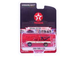 1988 Ford F-250 Tow Truck "Texaco" "Texaco Special Edition" Series 1 1/64 Diecast Model Car by Greenlight - Red and White