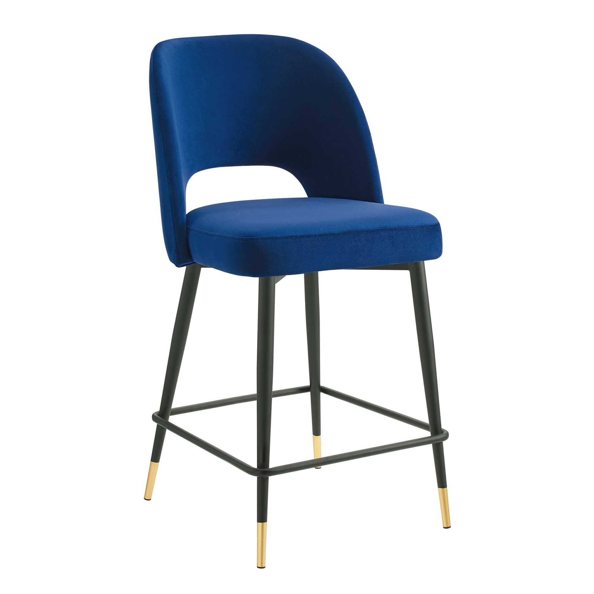 Angle. Modway - Rouse Performance Velvet Counter Stool by Modway - Navy.