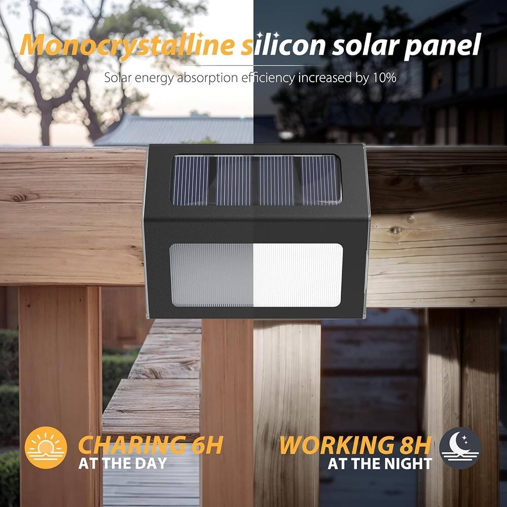 Monocrystalline silicon solar panel  
Solar energy absorption efficiency increased by 10%  

CHARING 6H AT THE DAY  
WORKING 8H AT THE NIGHT