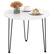 Front. Costway - Small Round Coffee Table w/ Thickened Tabletop & Metal Tripod Legs Faux Marble - White.