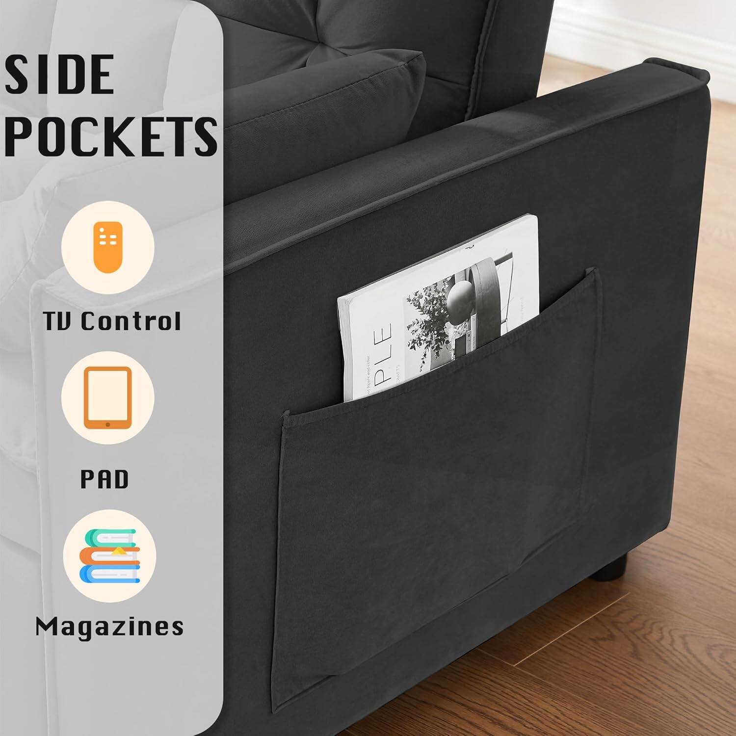 SIDE POCKETS
TV Control
PAD
Magazines