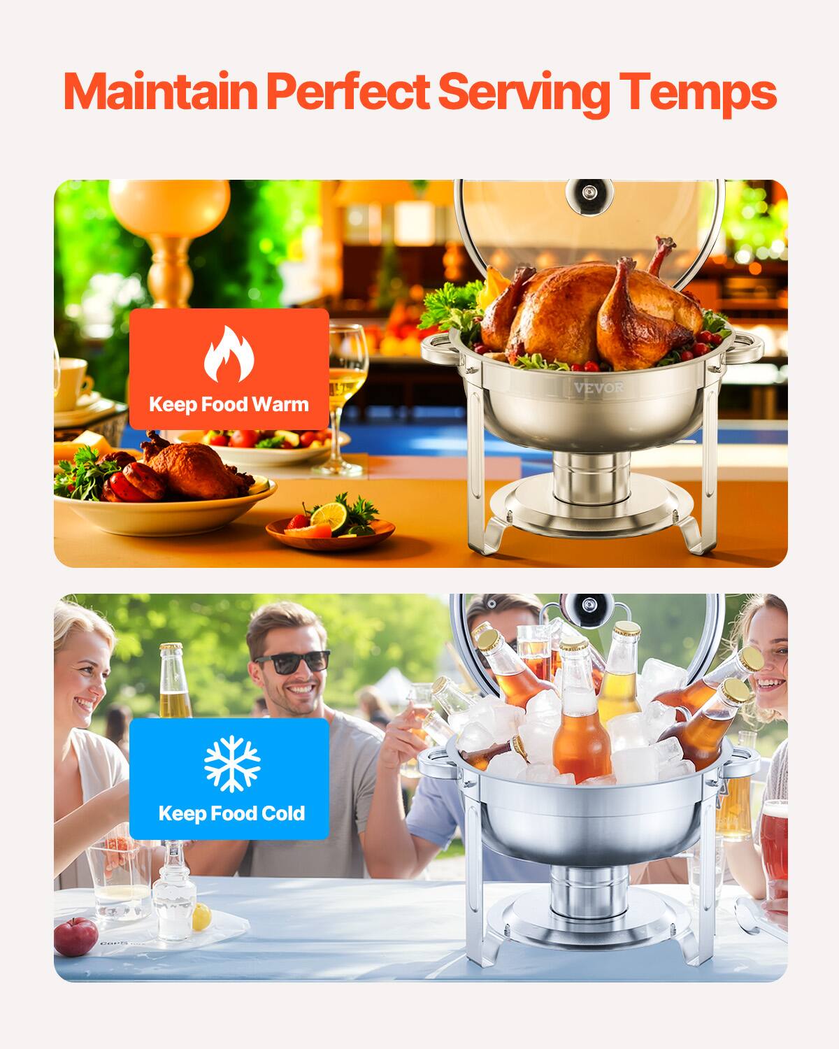 Maintain Perfect Serving Temps

Keep Food Warm

Keep Food Cold