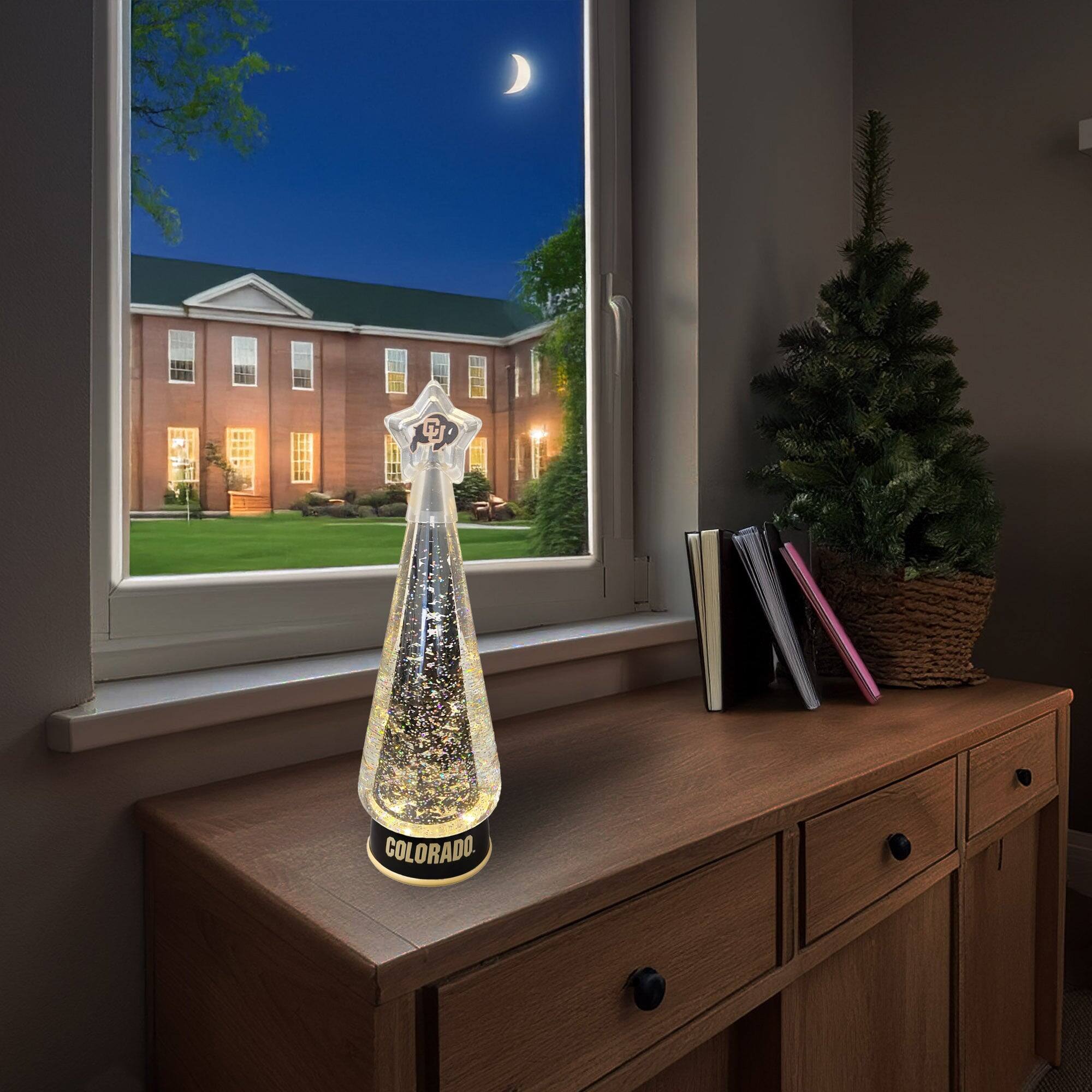 Alt View 2. Santa's Workshop - Colorado Buffaloes 12" Tree Globe - Black.