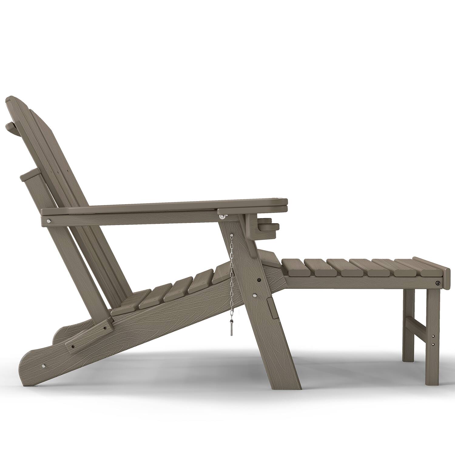 Alt View 1. FODINGHILL - Adirondack Chair with Ottoman Set of 2, All Weather Fire Pit Chair - Wood.