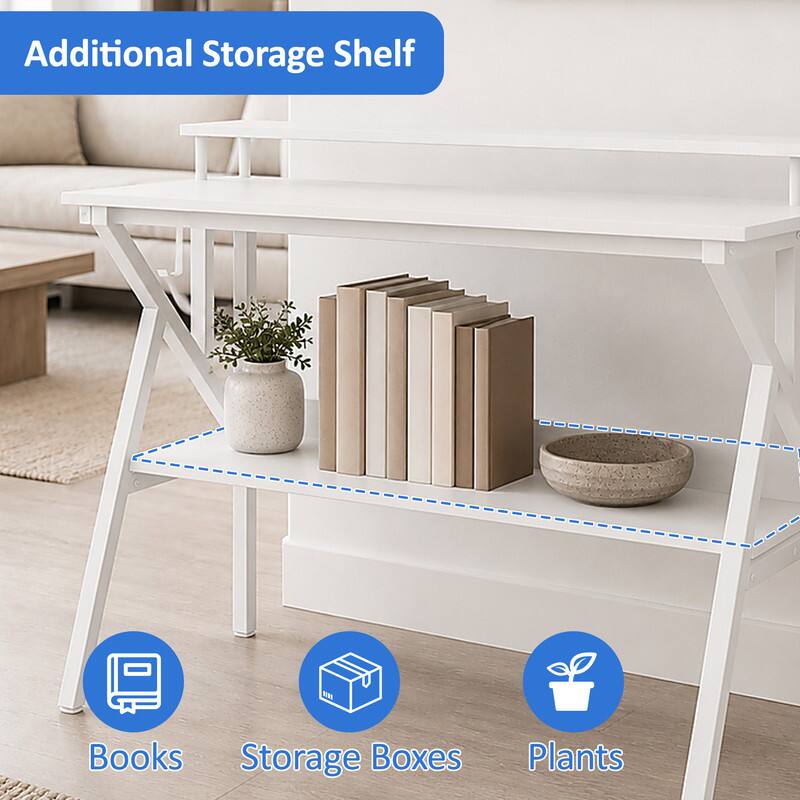 Additional Storage Shelf

Books
Storage Boxes
Plants