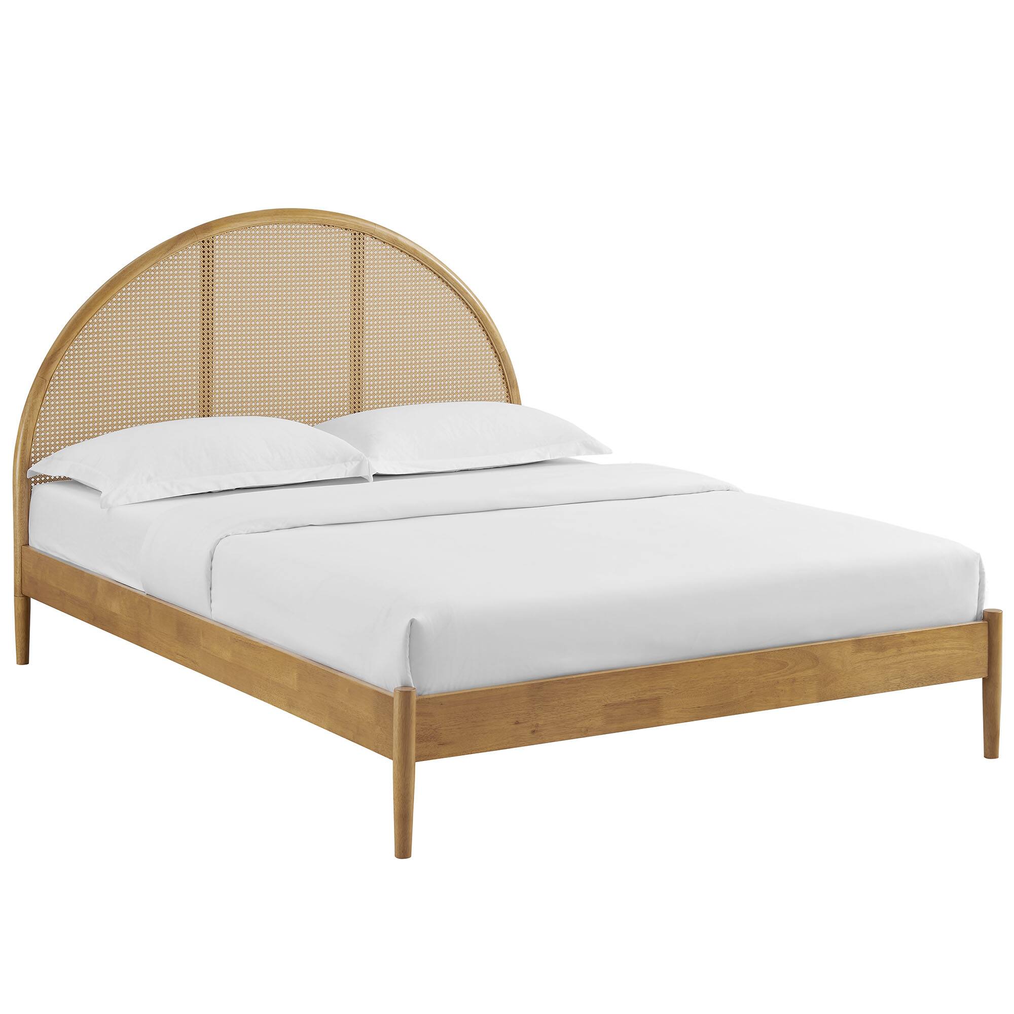 Modway - Odette Queen Arched Rattan Cane Platform Bed - Brown