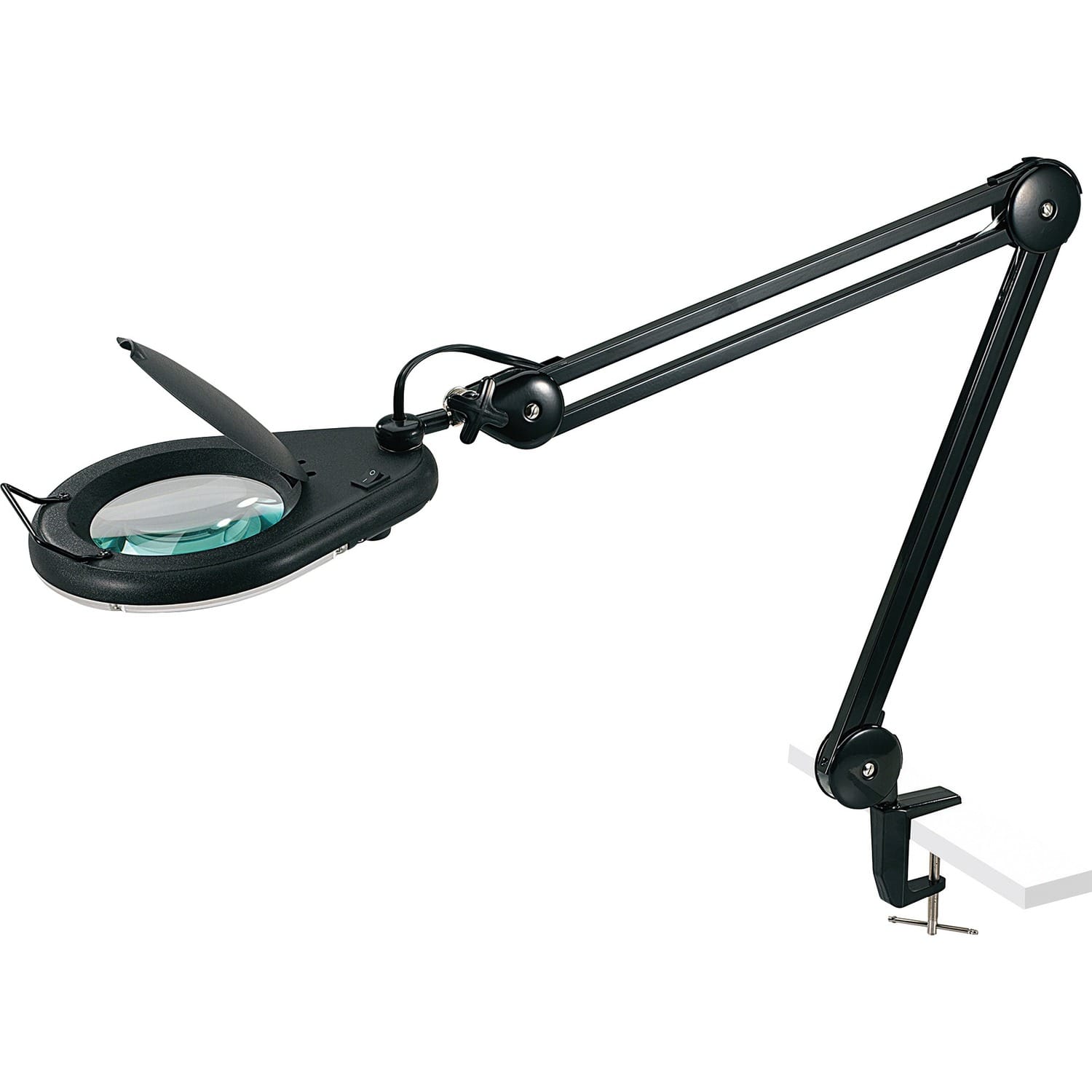 "Lorell - Magnifier Lamp with Clamp On  33"" Height x 5.1"" Width  22 W Bulb  Glass Metal  Black" price history on PriceWatchPro