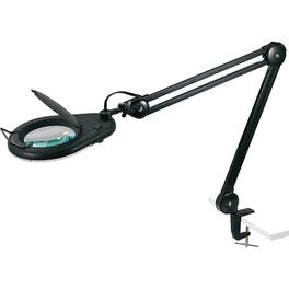 Lorell - Magnifier Lamp with Clamp On 33" Height x 5.1" Width 22 W Bulb Glass Metal Black