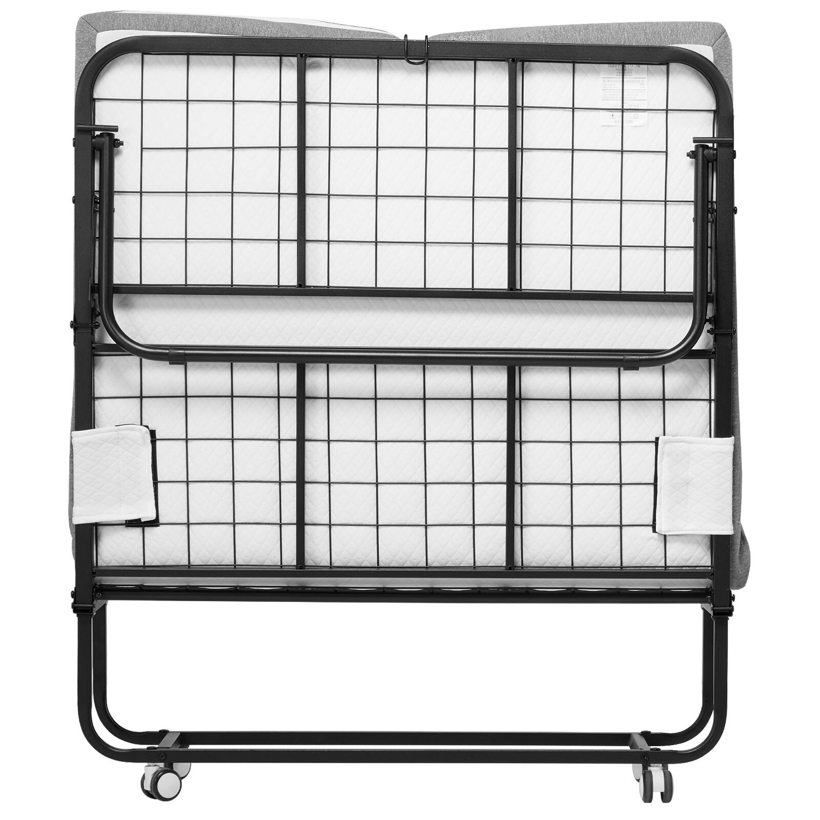 Alt View 5. VEVOR - Rollaway Bed, 38 in x 75 in Folding Bed with 4 in Mattress, Twin Size Foldable Bed - White,Black.