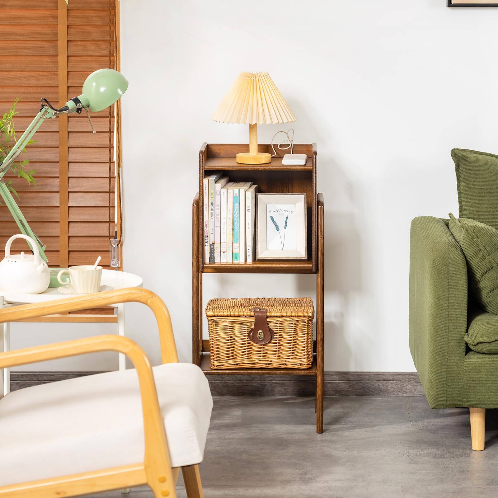 Alt View 2. Empire DigiLabs - Bookcase With Cabinet End Table 1-tier Storage Shelf Modern Bedside Organizer Side For Bedroom Or Living Ro... - Wood.